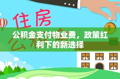 边坝公积金支付物业费，政策红利下的新选择