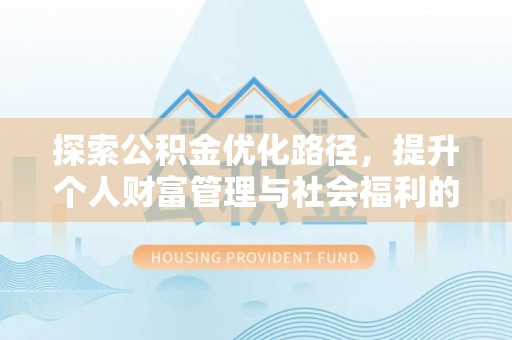 边坝探索公积金优化路径，提升个人财富管理与社会福利的双赢之道