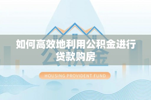 边坝如何高效地利用公积金进行贷款购房